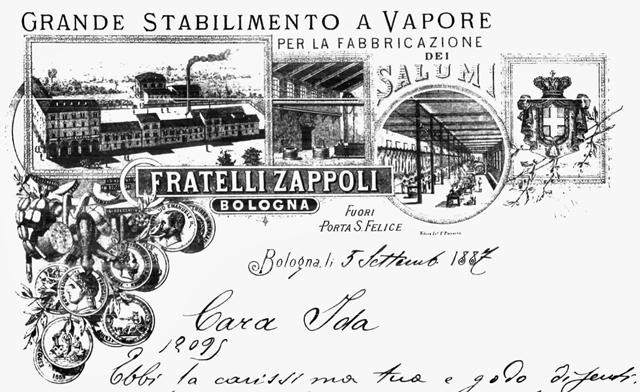 Grande Stabilimento a Vapore Fratelli Zappoli - Carta intestata - Pubbl. per gentile concessione Zappoli Thyrion