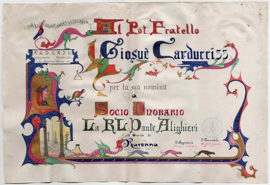 G. Scoto, Address della Loggia massonica D. Alighieri di Ravenna, 1896