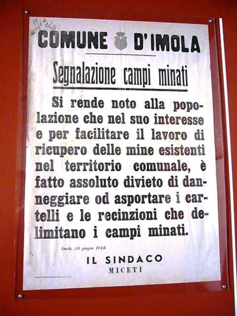 Segnalazione campi minati del Comune di Imola - C.I.D.R.A. Imola
