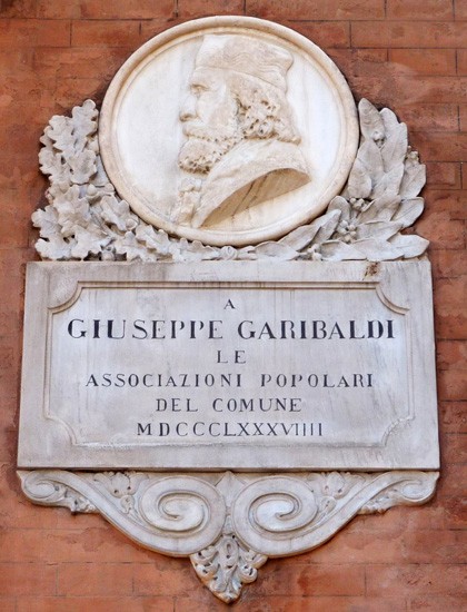 Ricordo di Giuseppe Garibaldi a Budrio (BO)