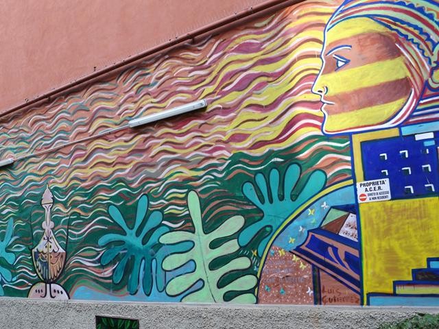 Murale di L. Gutierrez nel rione Cirenaica (BO)