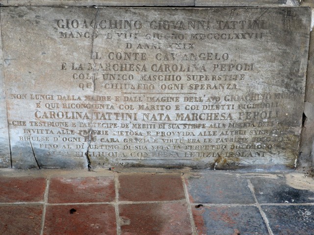 La tomba di Carolina Pepoli Tattini nel cimitero della Certosa (BO)