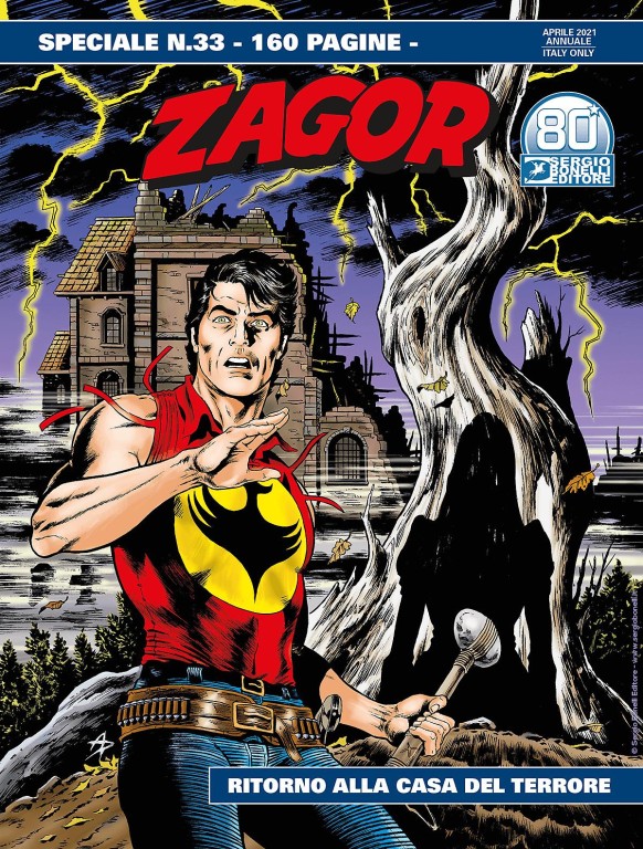 copertina di Moreno Burattini, Zagor: Ritorno alla casa del Terrore, Milano, Sergio Bonelli Editore, 2021
