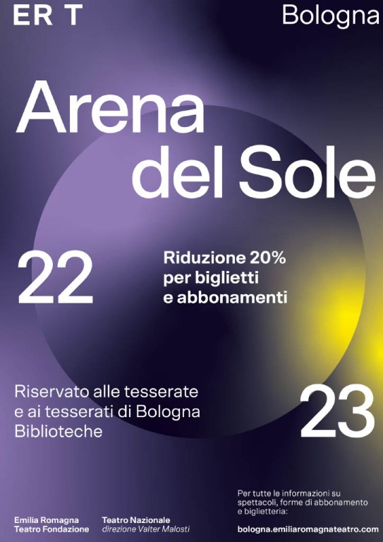 immagine di Arena del Sole Stagione 2022-2023: sconti con la tessera delle biblioteche