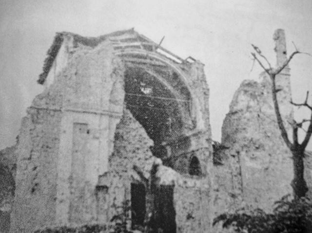 Tolé "dead town" - la chiesa distrutta - Mostra permanente di Tolè sulla Linea Gotica