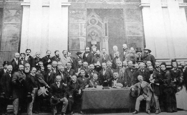 I partecipanti al V Congresso mondiale preistorico - Fonte: Biblioteca comunale dell'Archiginnasio (BO)