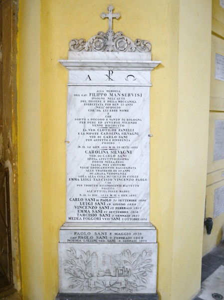 Tomba di Filippo Manservisi - Cimitero della Certosa (BO)
