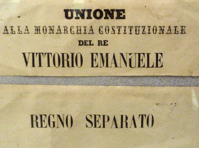 Schede di voto del Plebiscito di annessione - Museo del Risorgimento (BO)