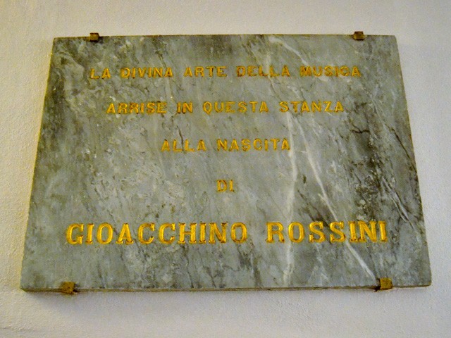 Lapide nella stanza dove nacque G. Rossini - Casa Museo Rossini - Pesaro