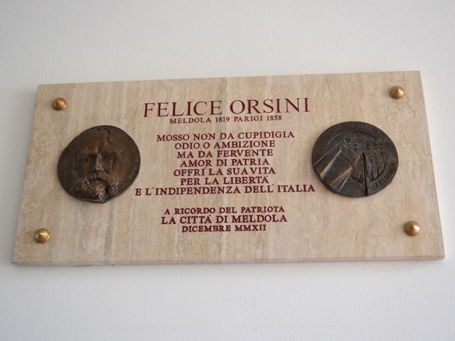 Lapide a ricordo di Felice Orsini - Meldola (FO)