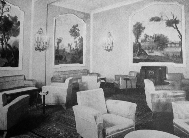 La sala di lettura del Grand Hotel Majestic nel 1948 - Bologna. Rivista del Comune, ns, 1 (1948)