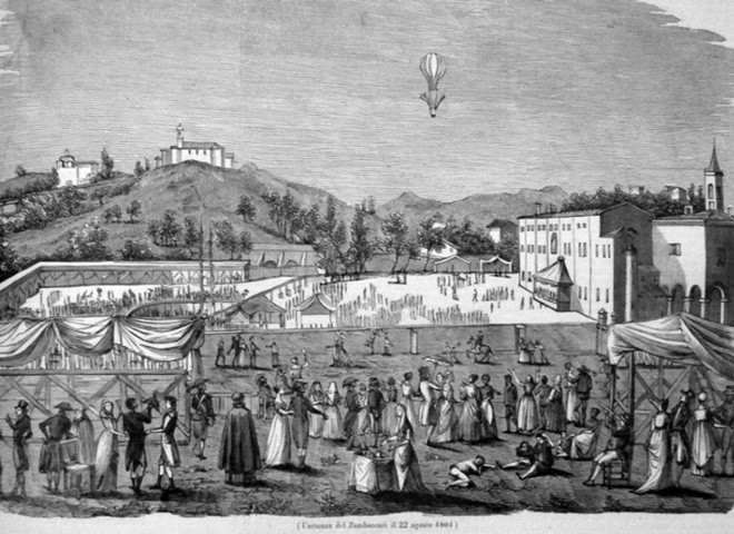 Partenza di Zambeccari il 22 agosto 1804 - Fonte: tralaviaemiliaedilsavena.com