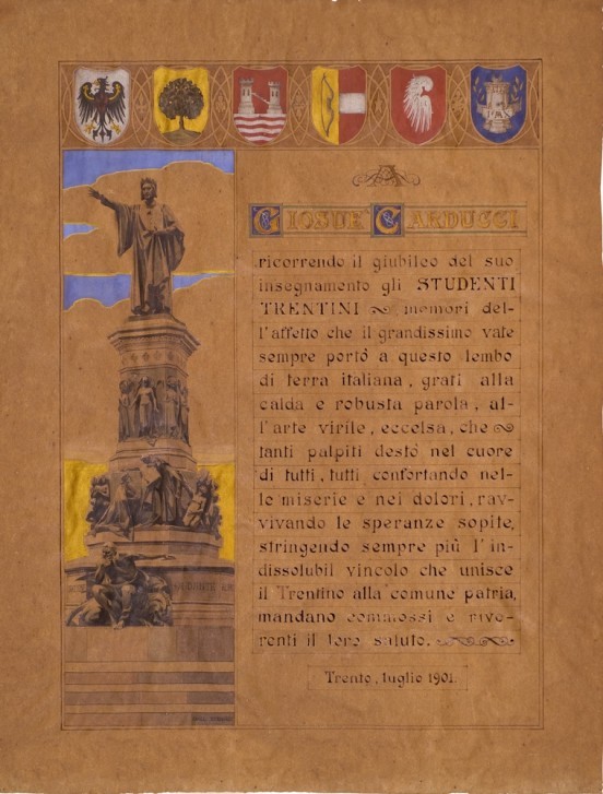 C. Bernardi, Gli studenti trentini per il 40° anno di insegnamento, 1901