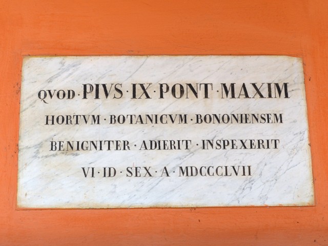 Visita di papa Pio IX all'Orto Botanico bolognese