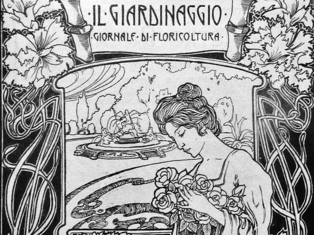 Il Giardinaggio. Giornale di floricoltura. Illustrazione di A. Baruffi - Mostra Fondazione Carisbo - San Giorgio in Poggiale (BO) - 2014