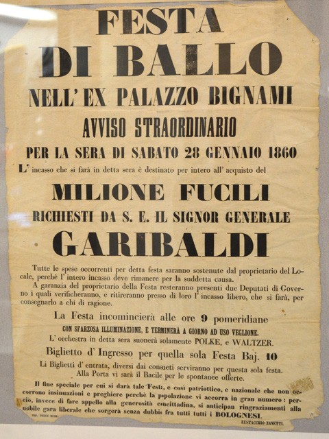 Manifesto per la festa del 28 gennaio 1860 - Museo del Risorgimento (BO)