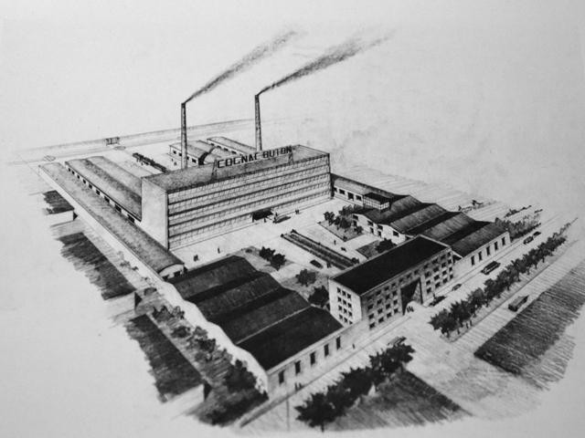 C. Vicenzi - Progetto per la nuova distilleria Buton - 1947 - Fonte: Mostra "Carte e pensieri per costruire la città" - Archiginnasio (BO) - 2016