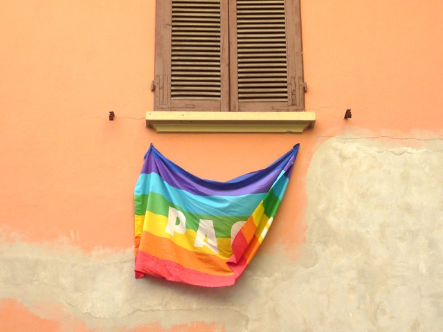 Bandiera della pace - via Saragozza (BO)