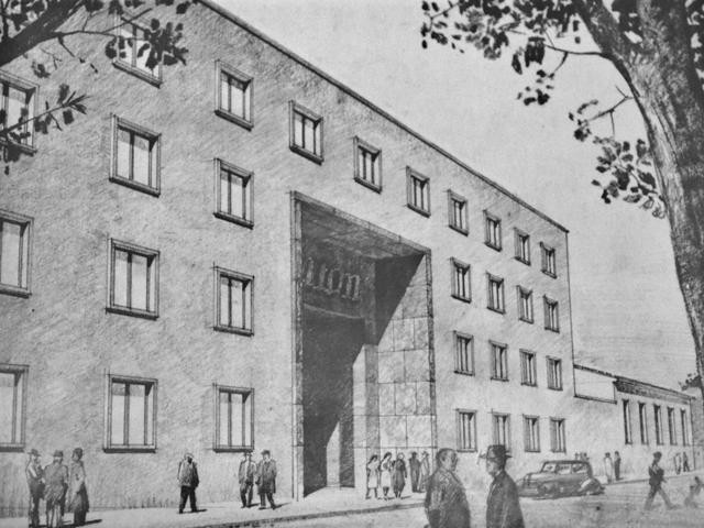 C. Vicenzi - Progetto per la nuova distilleria Buton - 1947 - Fonte: Mostra "Carte e pensieri per costruire la città" - Archiginnasio (BO) - 2016